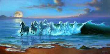 馬 Painting - JW 波の馬